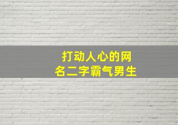 打动人心的网名二字霸气男生