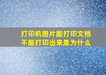 打印机图片能打印文档不能打印出来是为什么