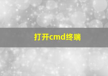 打开cmd终端