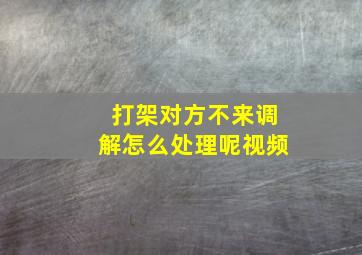 打架对方不来调解怎么处理呢视频