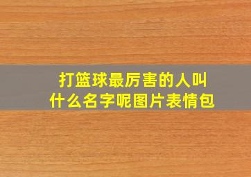 打篮球最厉害的人叫什么名字呢图片表情包