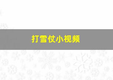 打雪仗小视频