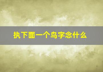 执下面一个鸟字念什么