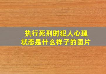 执行死刑时犯人心理状态是什么样子的图片