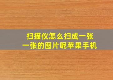 扫描仪怎么扫成一张一张的图片呢苹果手机