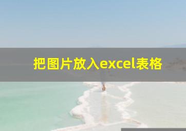 把图片放入excel表格