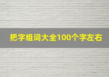 把字组词大全100个字左右