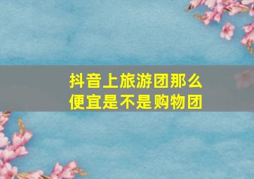 抖音上旅游团那么便宜是不是购物团