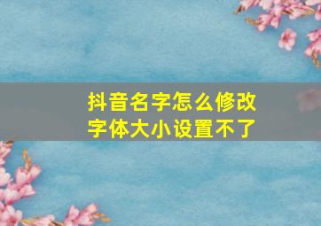 抖音名字怎么修改字体大小设置不了