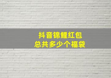 抖音锦鲤红包总共多少个福袋