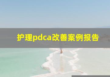 护理pdca改善案例报告