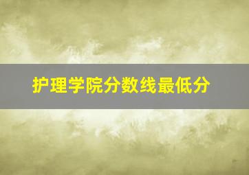 护理学院分数线最低分