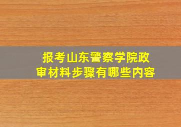 报考山东警察学院政审材料步骤有哪些内容