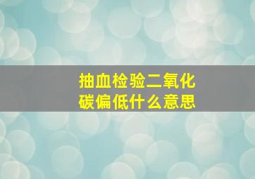 抽血检验二氧化碳偏低什么意思