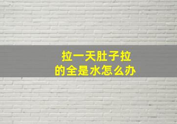 拉一天肚子拉的全是水怎么办