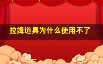 拉姆道具为什么使用不了