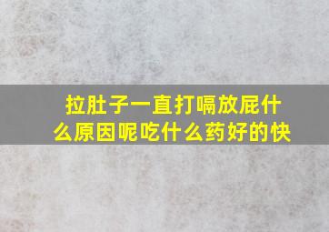 拉肚子一直打嗝放屁什么原因呢吃什么药好的快