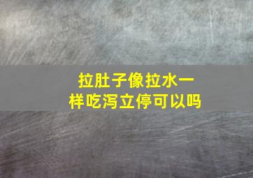 拉肚子像拉水一样吃泻立停可以吗