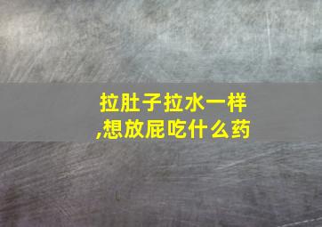 拉肚子拉水一样,想放屁吃什么药