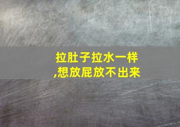 拉肚子拉水一样,想放屁放不出来