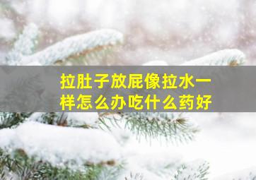 拉肚子放屁像拉水一样怎么办吃什么药好