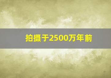 拍摄于2500万年前