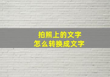 拍照上的文字怎么转换成文字