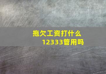 拖欠工资打什么12333管用吗