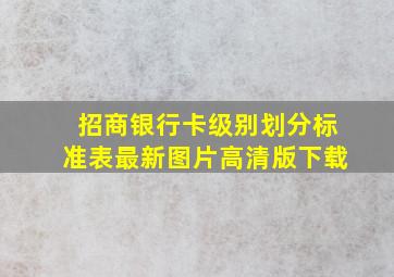 招商银行卡级别划分标准表最新图片高清版下载