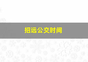 招远公交时间