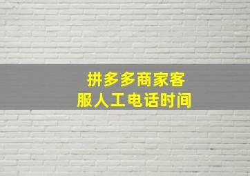 拼多多商家客服人工电话时间