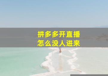 拼多多开直播怎么没人进来