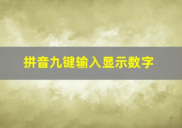 拼音九键输入显示数字