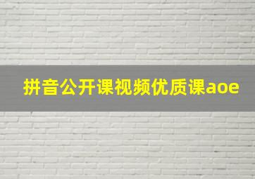 拼音公开课视频优质课aoe