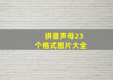 拼音声母23个格式图片大全