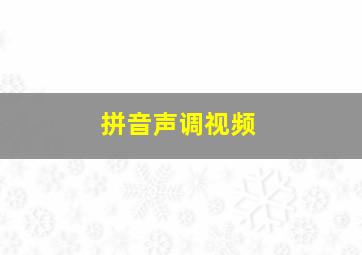 拼音声调视频