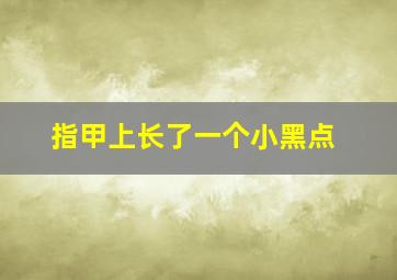 指甲上长了一个小黑点