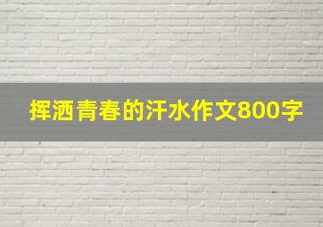 挥洒青春的汗水作文800字