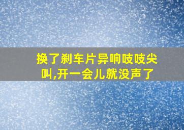 换了刹车片异响吱吱尖叫,开一会儿就没声了