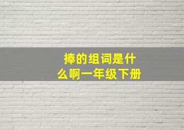 捧的组词是什么啊一年级下册