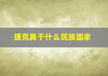 捷克属于什么民族国家