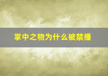 掌中之物为什么被禁播