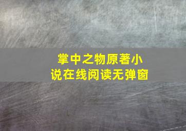 掌中之物原著小说在线阅读无弹窗