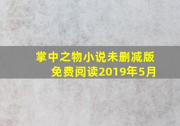 掌中之物小说未删减版免费阅读2019年5月