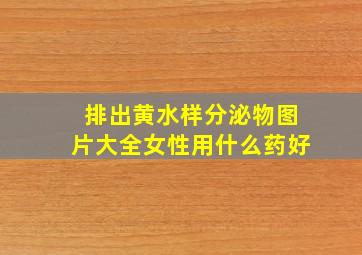 排出黄水样分泌物图片大全女性用什么药好