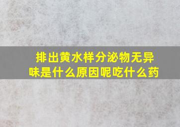 排出黄水样分泌物无异味是什么原因呢吃什么药