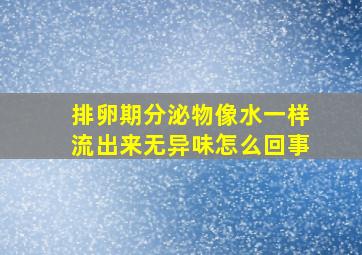 排卵期分泌物像水一样流出来无异味怎么回事