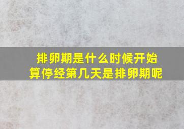 排卵期是什么时候开始算停经第几天是排卵期呢