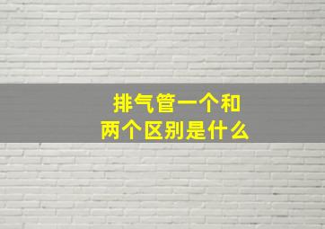 排气管一个和两个区别是什么