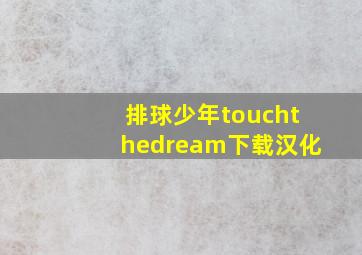 排球少年touchthedream下载汉化